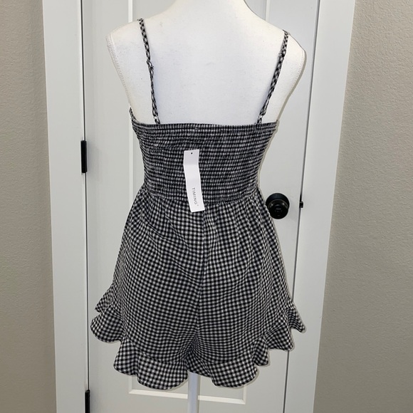 NWT Checked Ruched Romper Size S - Picture 14 of 14